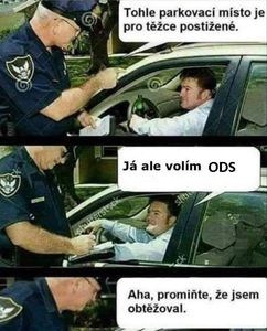 voli ODS v aut, policista, silnin kontrola